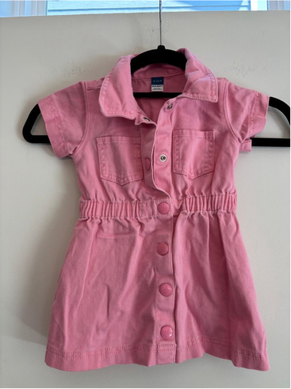 Baby Girl Old Navy Pink Denim Casual Dress, 18-24 Months #1024